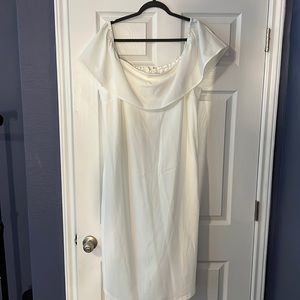 White Off the Shoulder Midi Dress NEW WITH TAGS!
